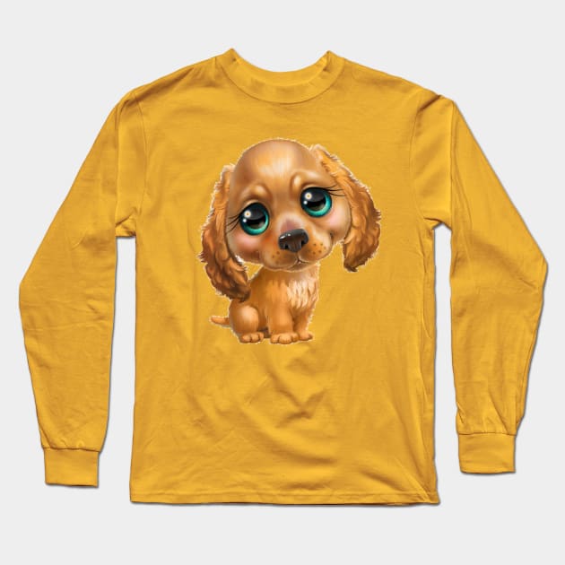 So Adorable Big Eyed Pup Long Sleeve T-Shirt by cameradog